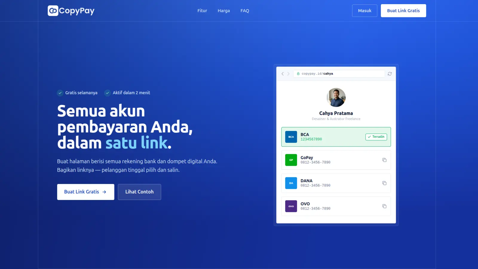 CopyPay payment-link landing page